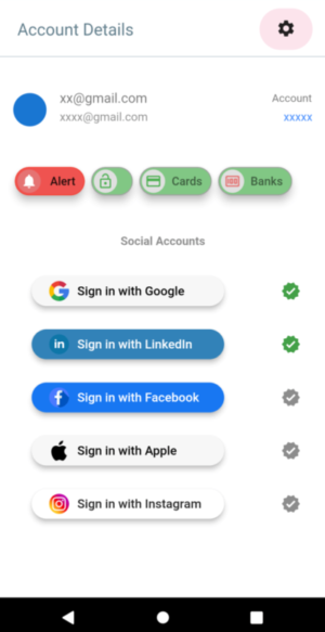 Flutter UI : Account detail with social login